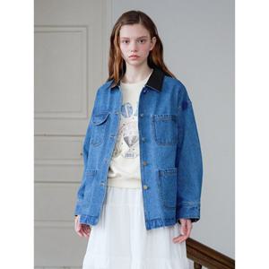 올리브데올리브 카라배색 루즈핏 데님 점퍼 OJ5SM277