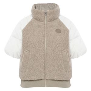 [와이드앵글]여성 CO 시어링 믹스매치 반팔 다운 Beige(WWW25571E2)