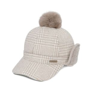 [와이드앵글]여성 CO 체크패턴 숏 이어캡 Light Brown(WWW25C11E6)