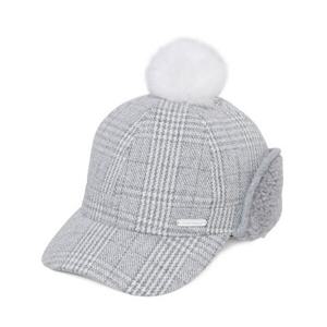 [와이드앵글]여성 CO 체크패턴 숏 이어캡 M.GREY(WWW25C11MK)