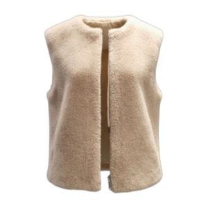 페이지플린  (F5DFU801) 라운드넥 양모 퍼 베스트