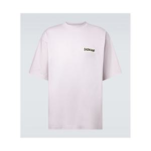 발렌시아가 로고 코튼 저지 티셔츠  P01130577