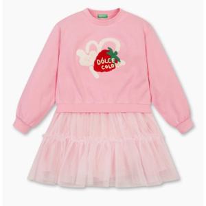 [베네통키즈]25FW-져지 매치 샤 원피스/QAOP17561