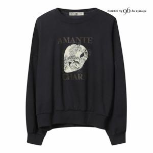 [나인식스뉴욕] 플라워 앤 레터링 프린팅 맨투맨 티셔츠 (NP8TS002M0)