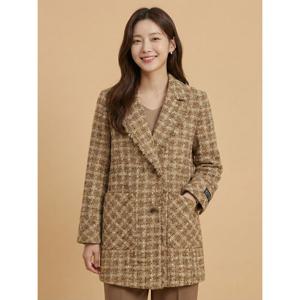 [조이너스][조이너스]트위드 하프 모직 코트-JW22CH2201668A