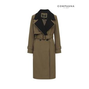 [꼼빠니아][꼼빠니아]배색 카라 트렌치 코트-CW23CO0101519C