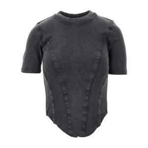 발렌시아가 크루넥 심 디테일 티셔츠 850458 TTVF6 1055