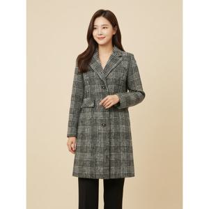 [조이너스][조이너스]체크 오버핏 하프 코트-JW24CO3701897C