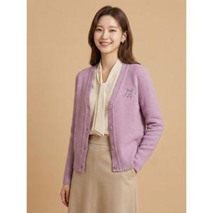 [조이너스][조이너스]로고 비즈 V넥 가디건-JW23CB2101782C