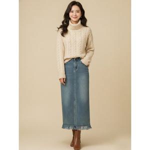 [조이너스][조이너스]테슬 H라인 데님 스커트-JW24SK1001926C