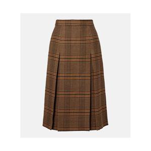 생로랑 프린스 오브 웨일즈 체크 울 미디 스커트 P01078549