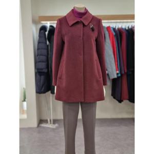 벨리시앙 세이브존07 알파카 브로치 하프 코트 HC4402