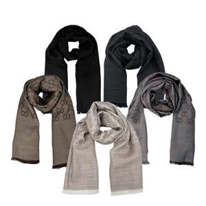 구찌 스카프 GG 자카드 165904 울 실크 방도 양면형 공용