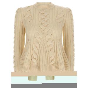 25FW 알렉산더 맥퀸 Peplum Cable 스웨터 848809Q1BE19004