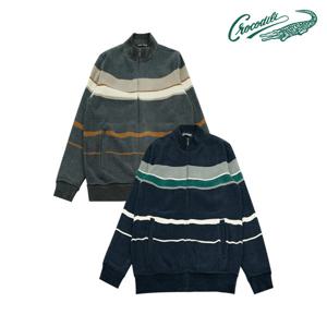 [크로커다일] 벨로아 융본딩 기모 니트 집업 CDAAAKW4381