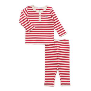 [블루독베이비8] FW25(RD)STRIPE 슬림 상하세트 HJ (45C7068001) (BLUEDOG BABY 유아 출산 백일 선물 도트