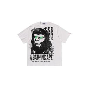 베이프 가먼트 다이 멀티 로고 릴렉스드 핏 티셔츠 화이트 -1L30-109-346White