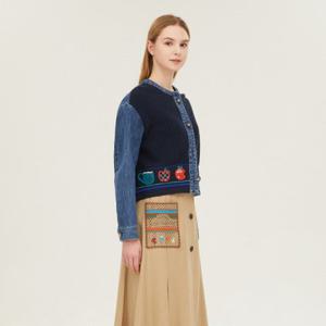 [베네통]앞판 니트 데님 점퍼_BAJP13411