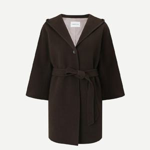 [캐리스노트]캐시미어블렌드 핸드메이드 하프 후드코트 CNEWHC901