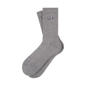 25 FW 스포티앤리치 골지 자수 양말 AC07764082GY03 TP444932531