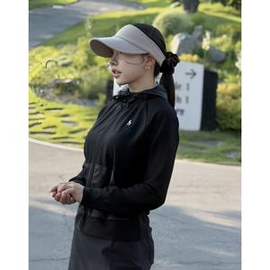 헤지스 골프 여성 25SS 블랙 여성 스트라이프 집업 티셔츠 HWTS5B471BK