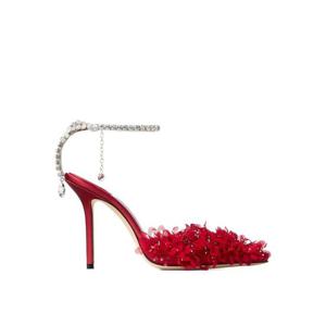 지미추 새다 크리스털 장식 플로럴 펌프스 100mm SAEDA100BSR