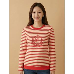 [꼼빠니아][꼼빠니아]코튼 스트라이프 티셔츠-CW24TS0302033C