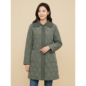 [꼼빠니아][꼼빠니아]니트 배색 퀼팅 덕다운 패딩-CW24IH0502082