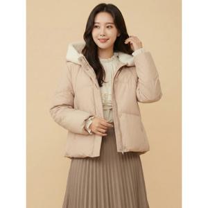 [꼼빠니아][꼼빠니아]플리스 배색 덕다운 패딩-CW24IH0402081A