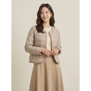 [꼼빠니아][꼼빠니아]크롭 버튼 덕다운 경량 점퍼-CW24IH4002025