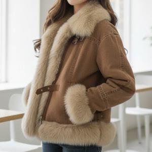 [에이시크]헤이즐 데님 퍼 무스탕 자켓 C25DJK052