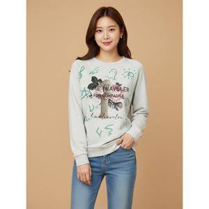 [꼼빠니아][꼼빠니아]프린팅 그림 언발 맨투맨-CW22TS0202181C