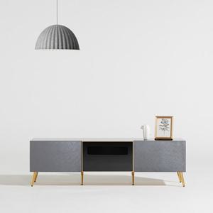 [더젠] 라임 메탈릭실버 1500고급거실장(골드다리)