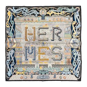 [엘러브] 새상품 에르메스 수퍼 실크 퀘스트 까레스카프 90 5HS0309