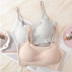 여자 4컬러 속옷 브라 U넥 심리스 끈 노와이어브라
