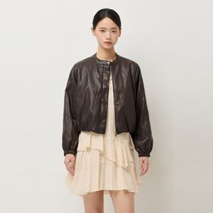 [시슬리] [Online Exclusive] 페이크 레더 블루종 점퍼_SALEE1541BR