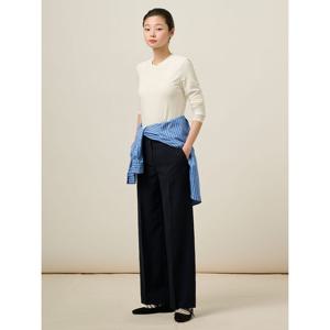 [빈폴레이디스]롱 스트레이트 팬츠 - 네이비 (BF5221C01R)