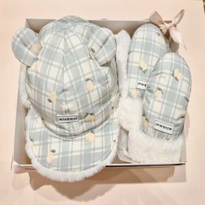 [밍크뮤](MN)레몬체크스노우방수트루퍼햇,장갑세트 35C14-808-06,853-02