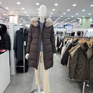 [벨라디터치]여우털 후드 덕다운 패딩 V3F4DN21_GN