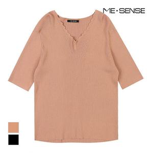 [미센스][미센스] 물결넥 슬림니트_MB35KNMD13Z (P003167339)