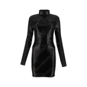 BALENCIAGA 블랙 시퀸 미니 드레스 725104TMR68 1102