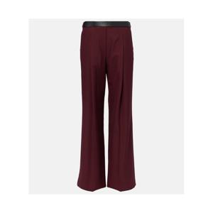 로에베 레더 트리밍 울 와이드 팬츠 P01118242