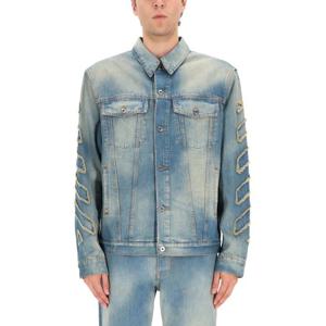 오프화이트 디아그 로우 패치 버튼 데님 재킷 OMYE09B F25DEN00