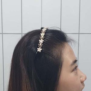 올림머리 클립형 플라워 헤어빗핀 블랙