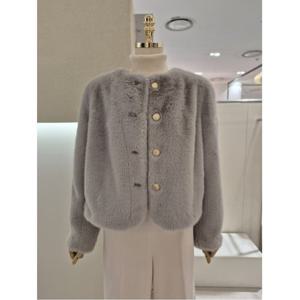 [AB.F.Z] 라운드 퍼 크롭 버튼 자켓 (KSZ4ZF03K)