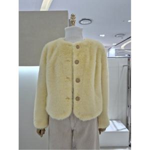 [AB.F.Z] 라운드 퍼 크롭 단추 자켓 (KSA1QF01A)