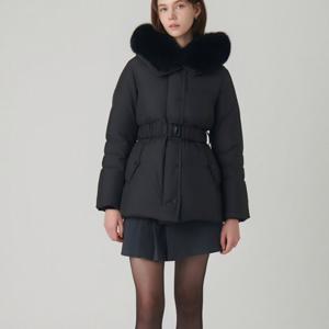 [샤틴]폭스퍼 후드넥 백밴딩 구스다운숏패딩S244S851A