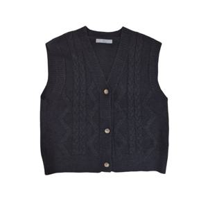 [르니앤맥코이(여성)]꽈배기 브이 니트 조끼(MN02KV004FJY)