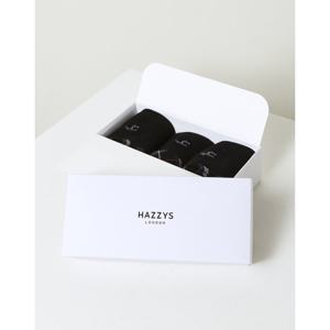 [헤지스]HISS6E523WT_남성 블랙 체크 배색 중목 양말 3종 세트