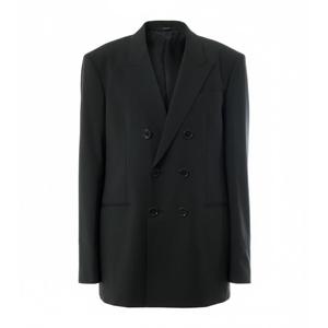 AMI 25FW 블랙 울 더블 브레스트 재킷 (FBV006 WV0066 020)